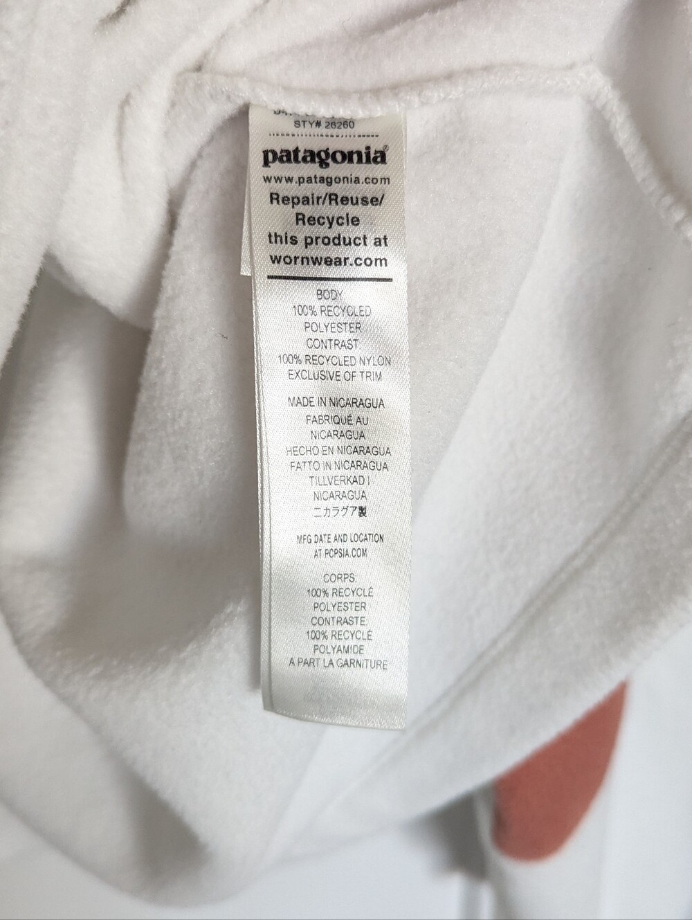 Patagonia Microdini 1/2 Zip Fleece Pullover - White sz M - Picture 6 of 7
